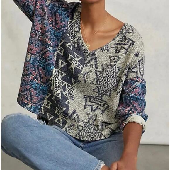 Anthropologie Tops - Anthropologie Pilcro Moira Thermal Waffle Knit Top Size XS